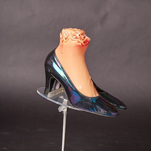 1980s Metallic Iridescent Black Pumps Heels Shoes - Picture 5 of 9